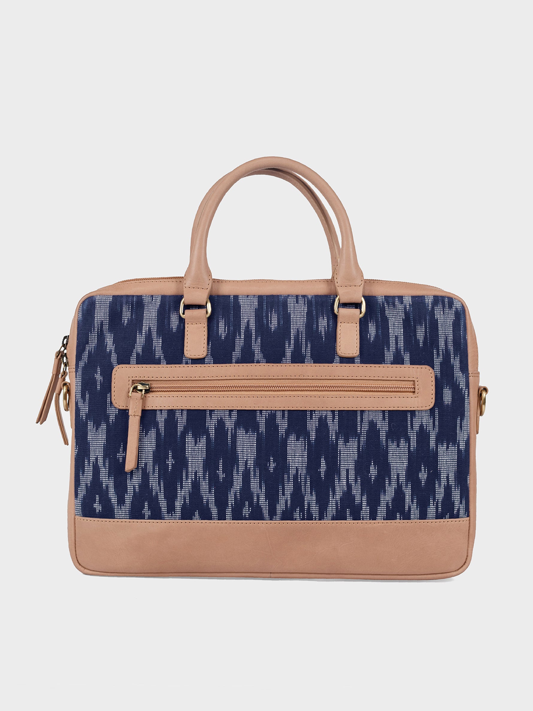 White Collar Hippie Laptop Bag Teal Tan Loom