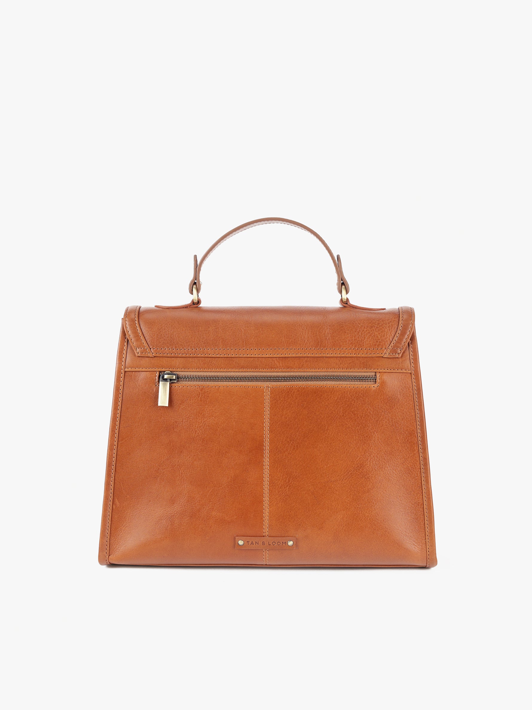 Handcrafted Genuine Vegetable Tanned Leather City Satchel Toffee Tan for Women Tan & Loom