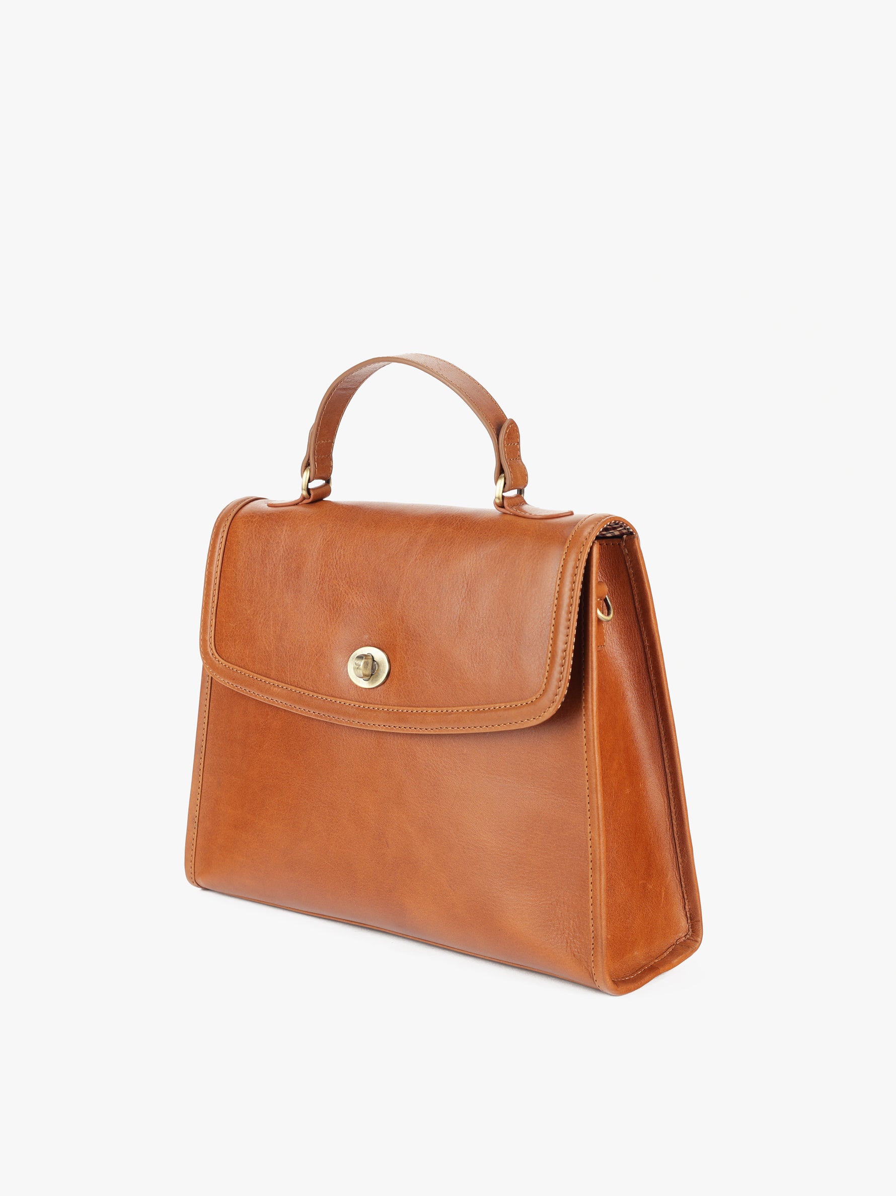 Handcrafted Genuine Vegetable Tanned Leather City Satchel Toffee Tan for Women Tan & Loom