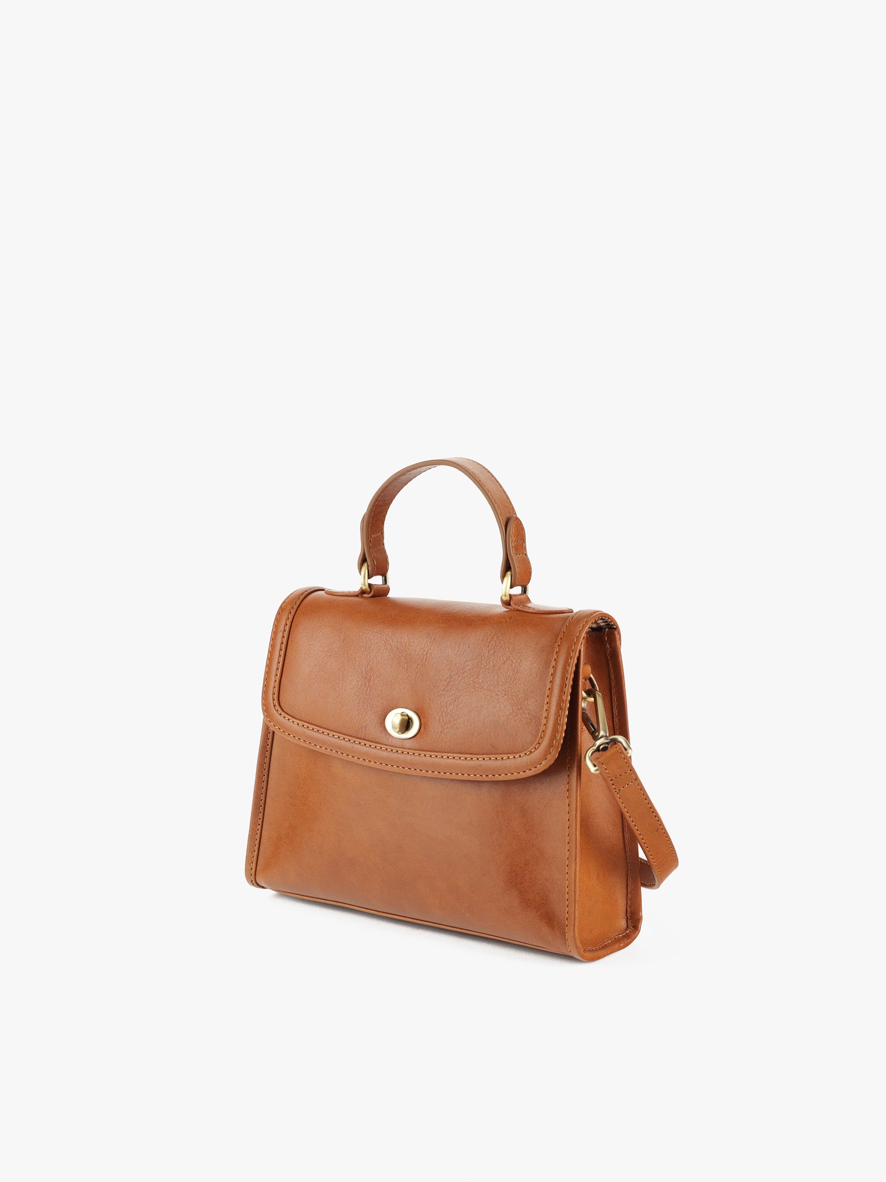 Handcrafted Genuine Vegetable Tanned Leather City Satchel Mini Toffee Tan for Women Tan & Loom