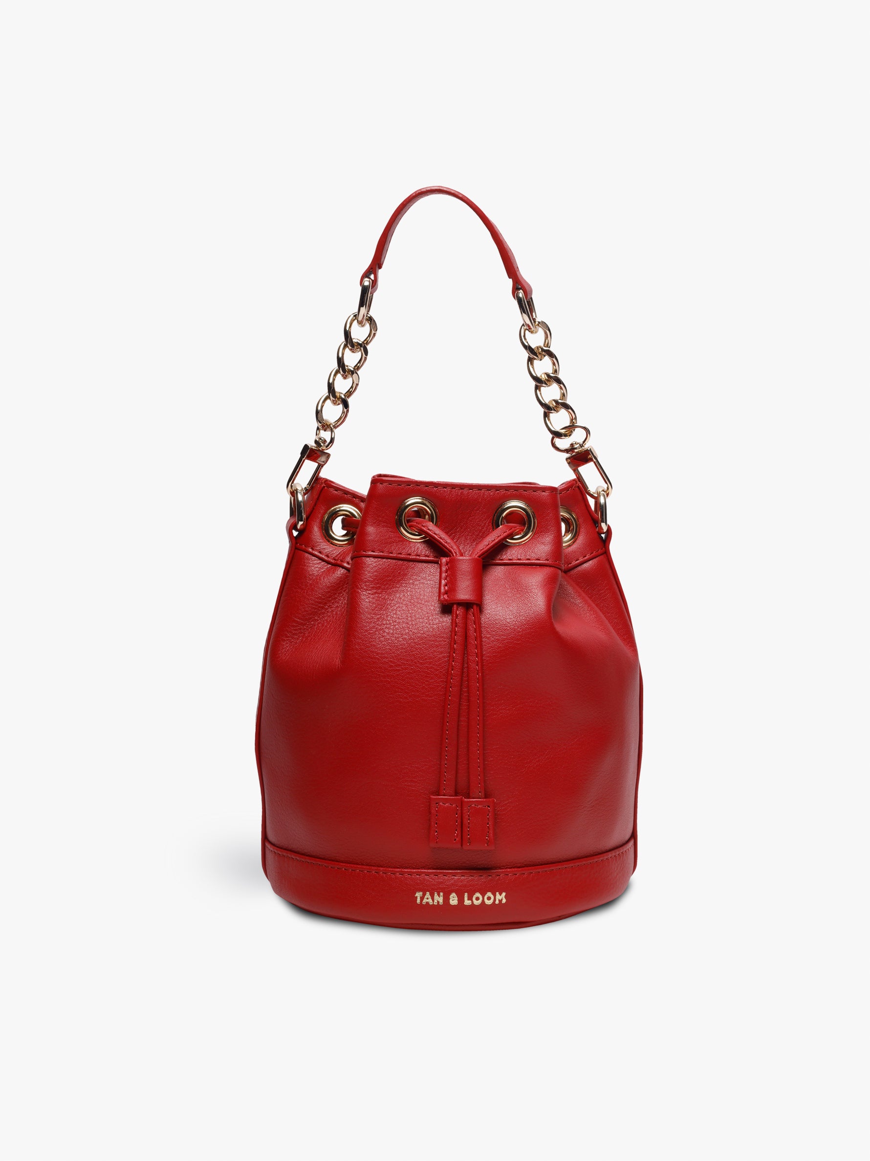 Bombay Bucket by Tan & Loom | Bridal Red Leather Bucket Bag